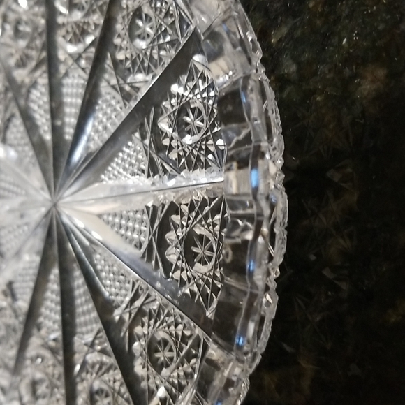 Czech Queen Lace Cut Crystal 6.25" x 1" Plate - Picture 2 of 8